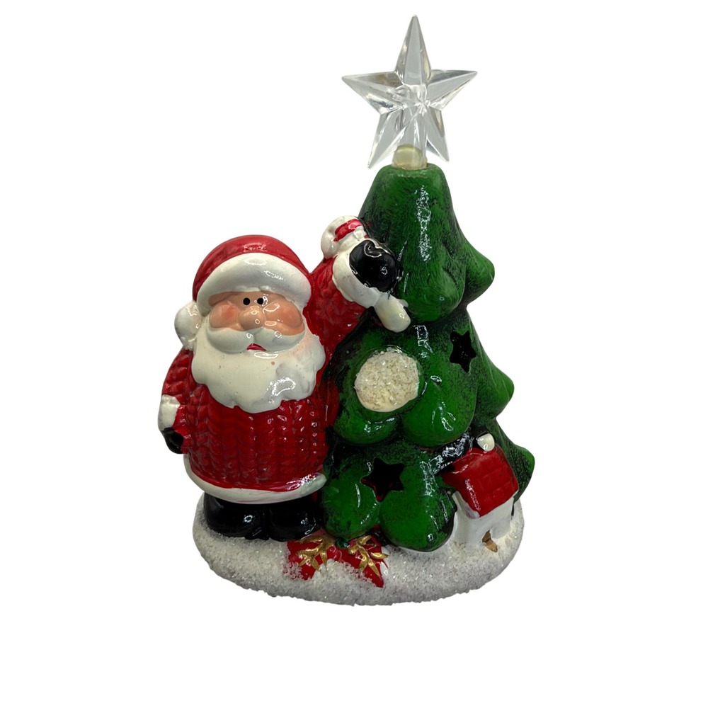 Santa Claus Christmas Tree Light Up Figurine Color Changing LED Star Decor